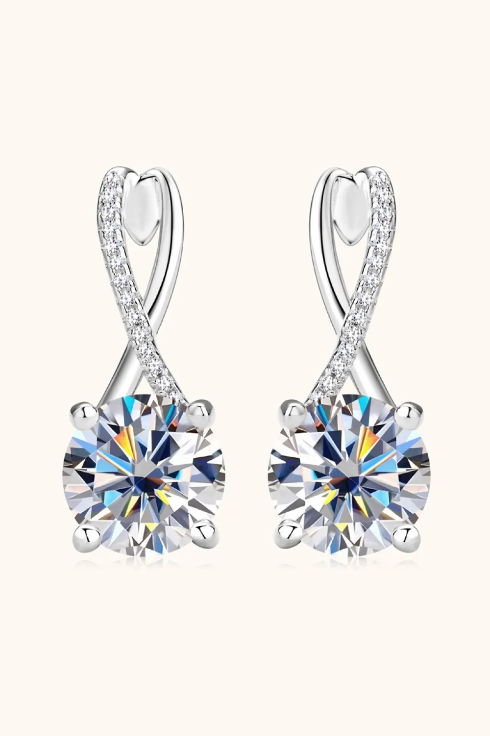 4 Carat Moissanite 925 Sterling Silver Earrings, image 6