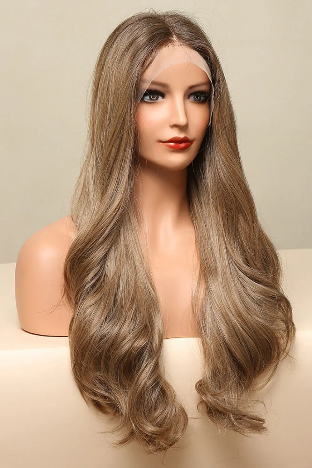 13*2" Lace Front Wigs Synthetic Long Wave 26" 150% Density in Golden Brown, image 3