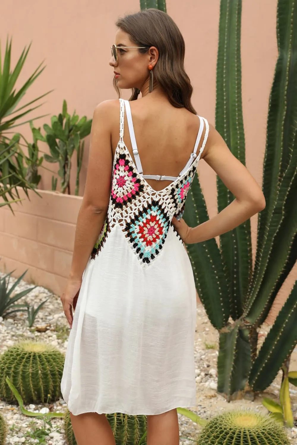 Openwork Sleeveless Embroidery Dress, image 3