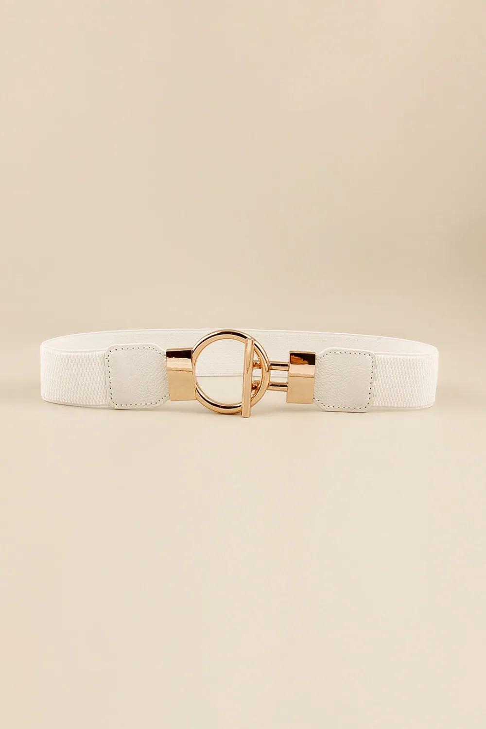 Circle Shape Buckle Zinc Alloy Buckle PU Leather Belt, image 8