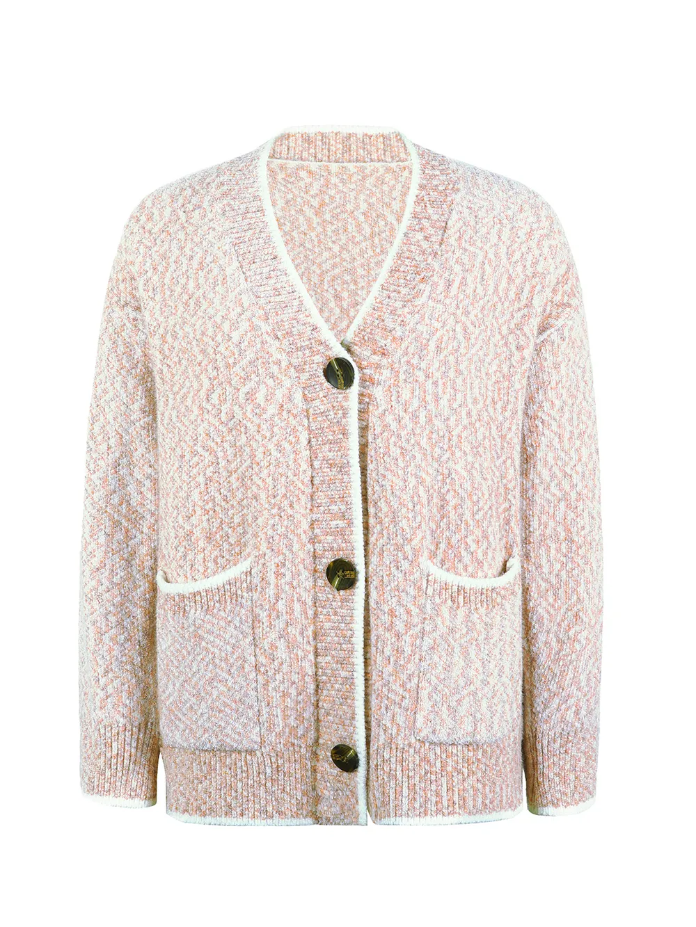 Button Down V-Neck Cardigan with Pockets, image 5