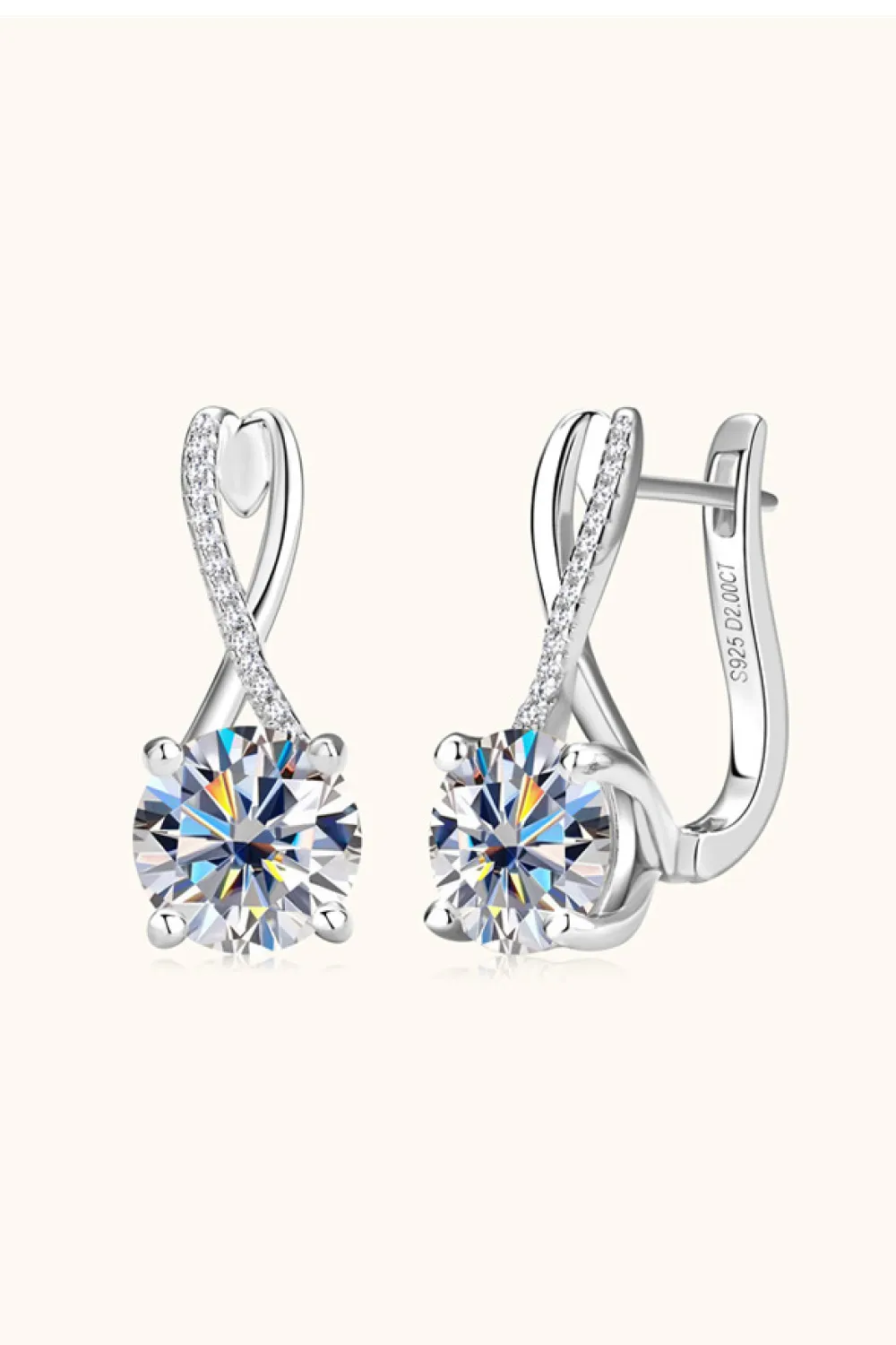 4 Carat Moissanite 925 Sterling Silver Earrings, image 8