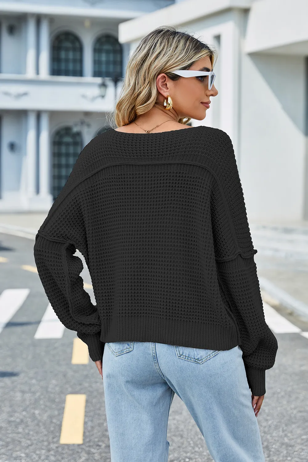 V-Neck Long Sleeve Sweater, image 8