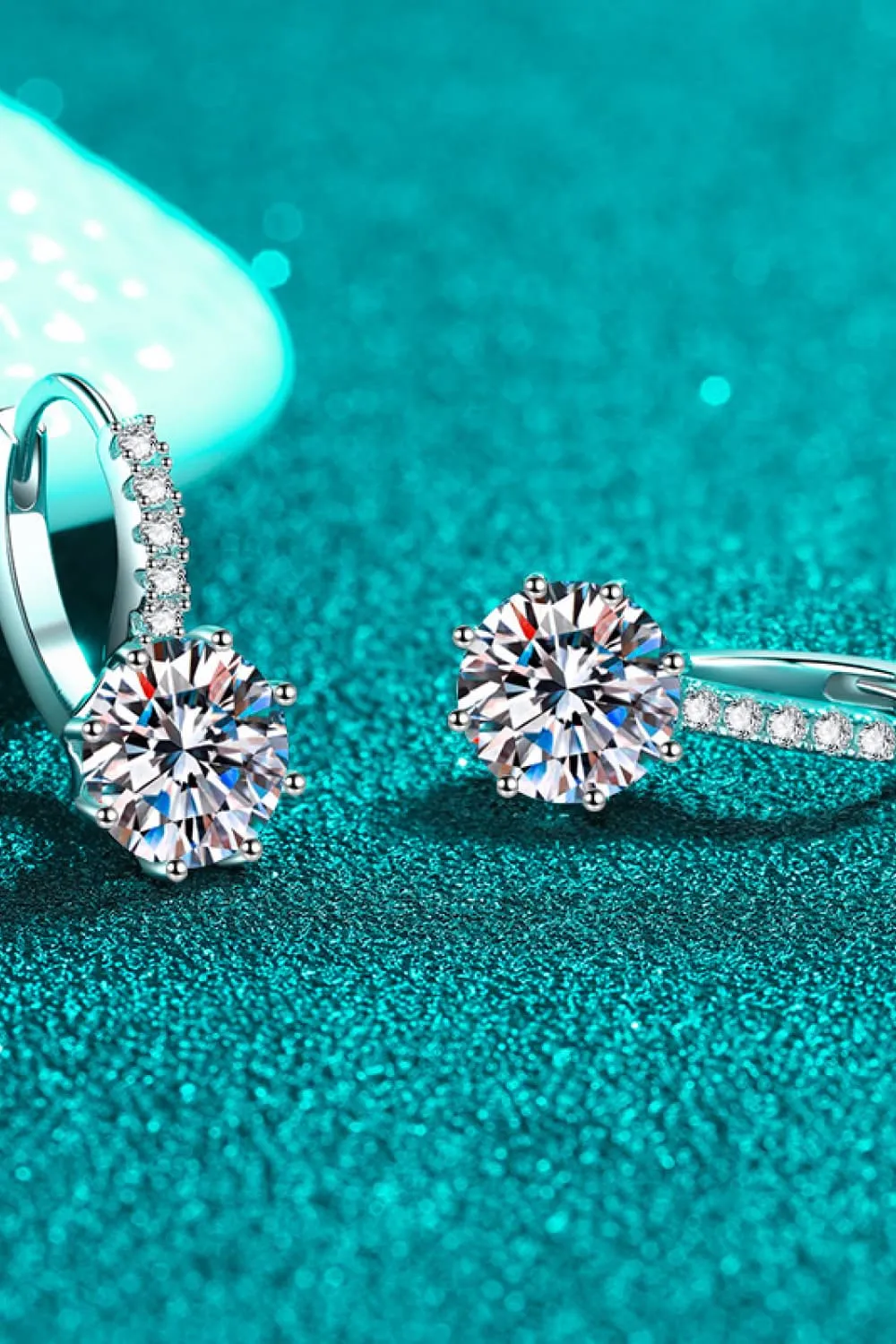 4 Carat Moissanite 925 Sterling Silver Earrings, image 4