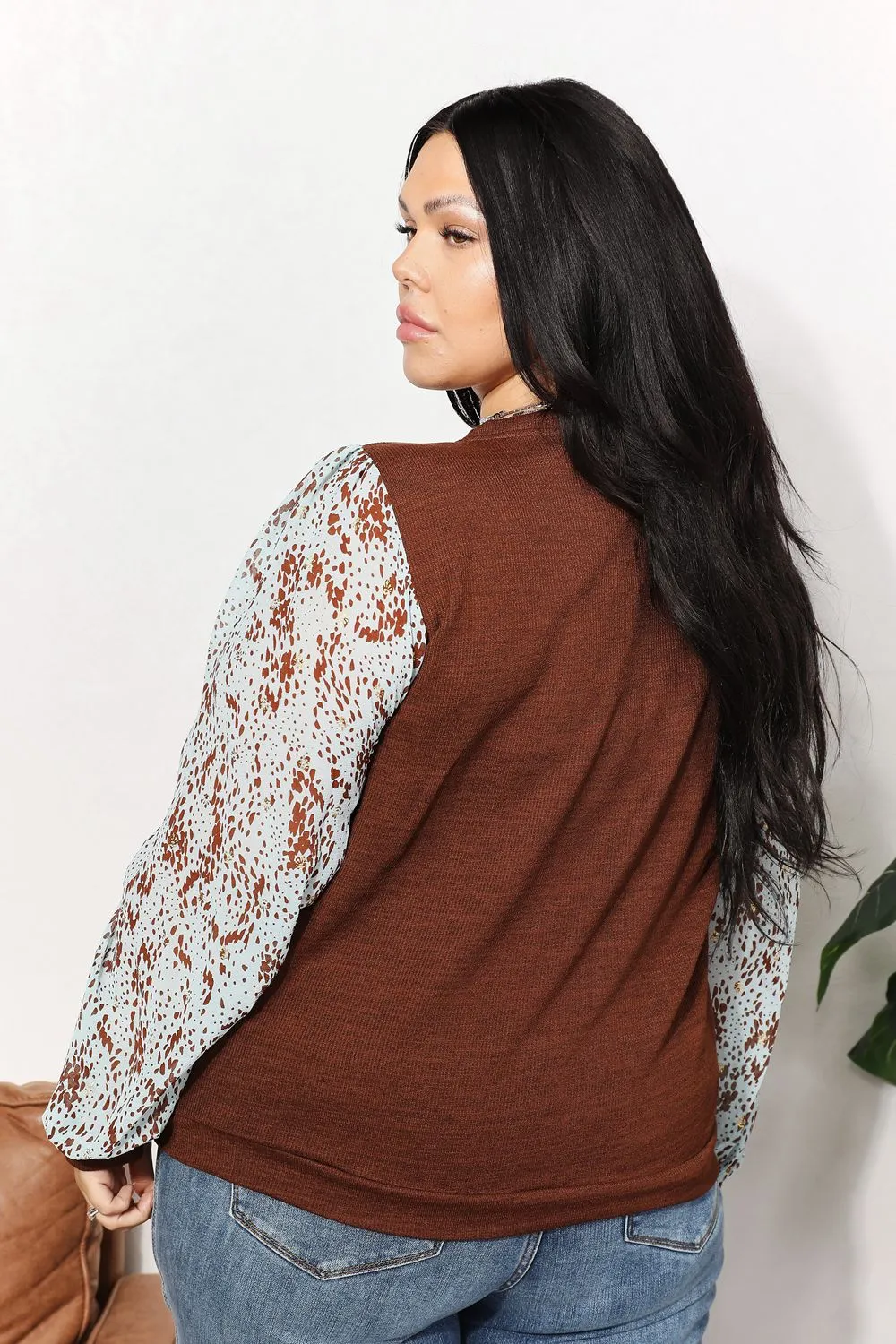 Full Size Foil Printed Sleeve Top, image 2