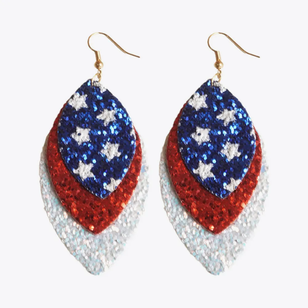 Leaf Shape Copper Dangle Earrings, image 2