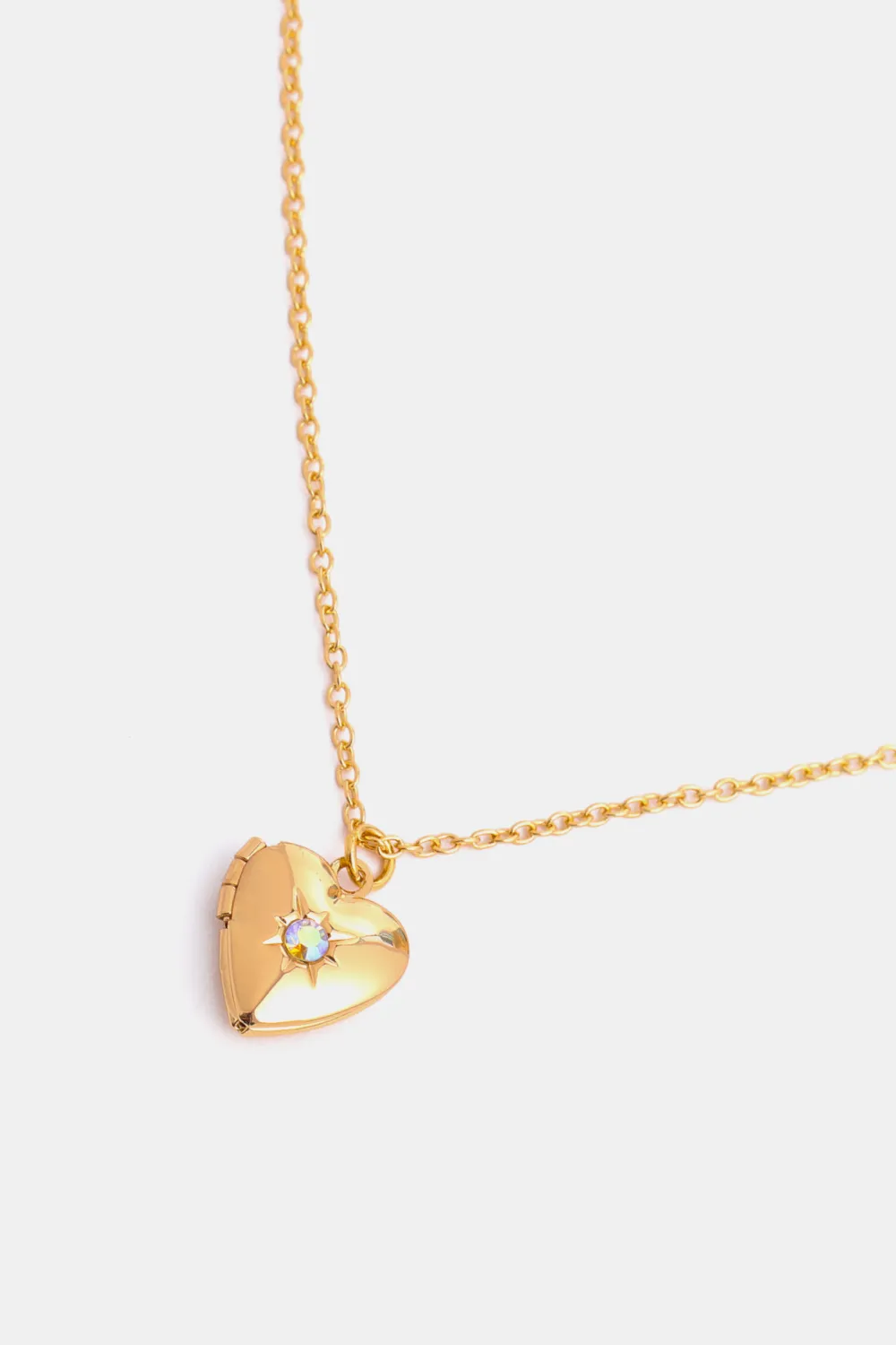 Zircon Heart Shape 14K Gold-Plated Pendant Necklace, image 12