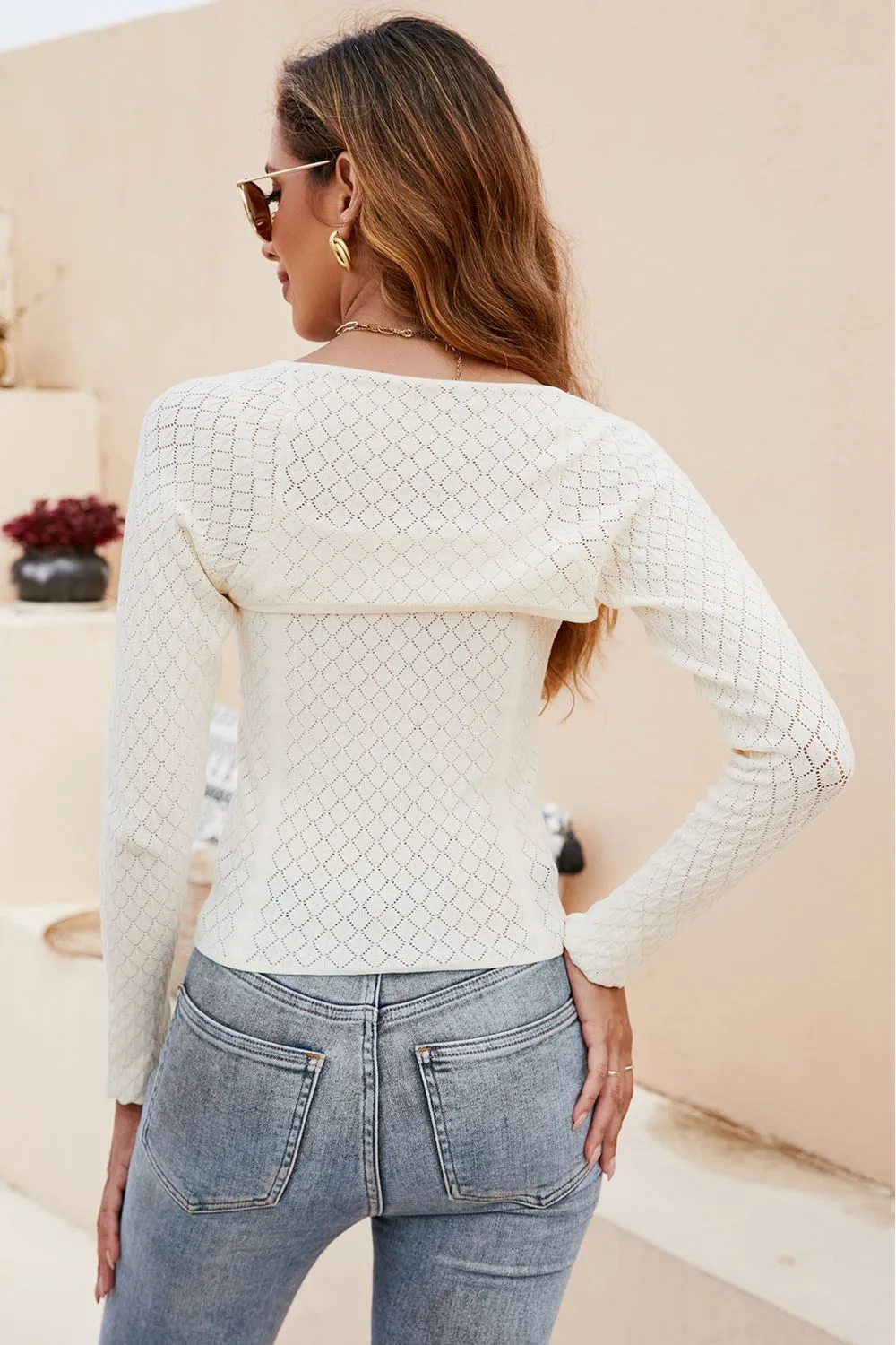 Scoop Neck Long Sleeve Knit Top, image 9