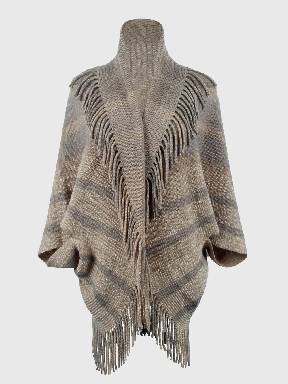 Fringe Detail Open Front Poncho, image 10