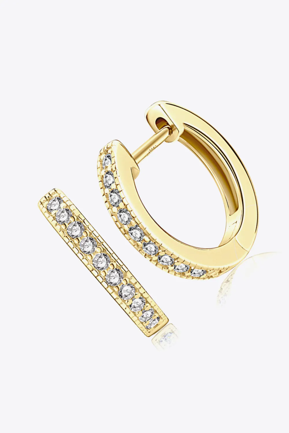 Inlaid Moissanite Hoop Earrings, image 5