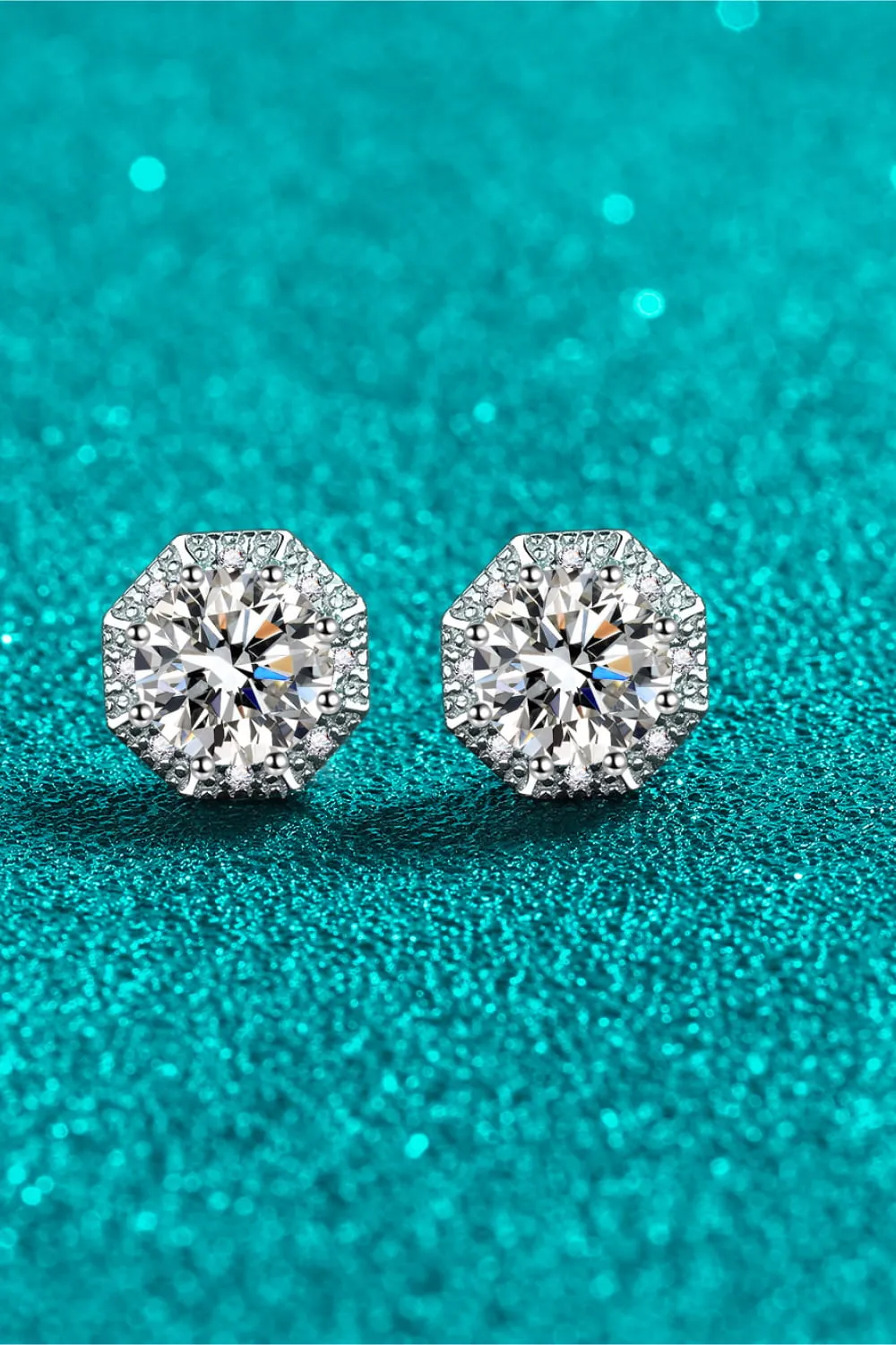 2 Carat Moissanite 925 Sterling Silver Stud Earrings, image 4