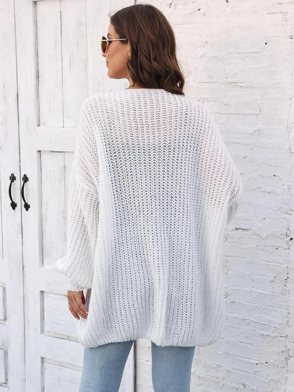 Open Front Dropped Shoulder Longline Cardigan, image 18