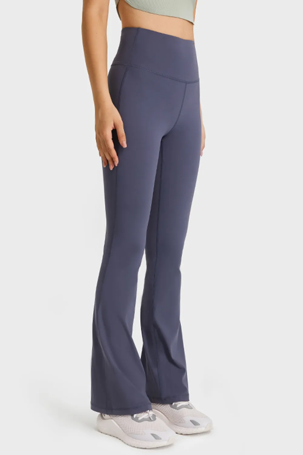 Elastic Waist Flare Yoga Pants, image 3
