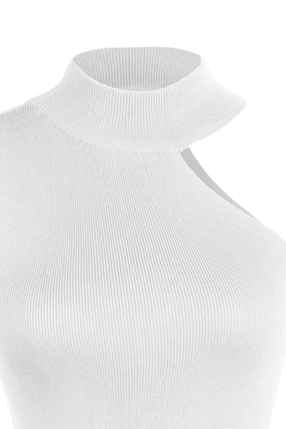 Asymmetrical Sleeveless Rib-Knit Top, image 5