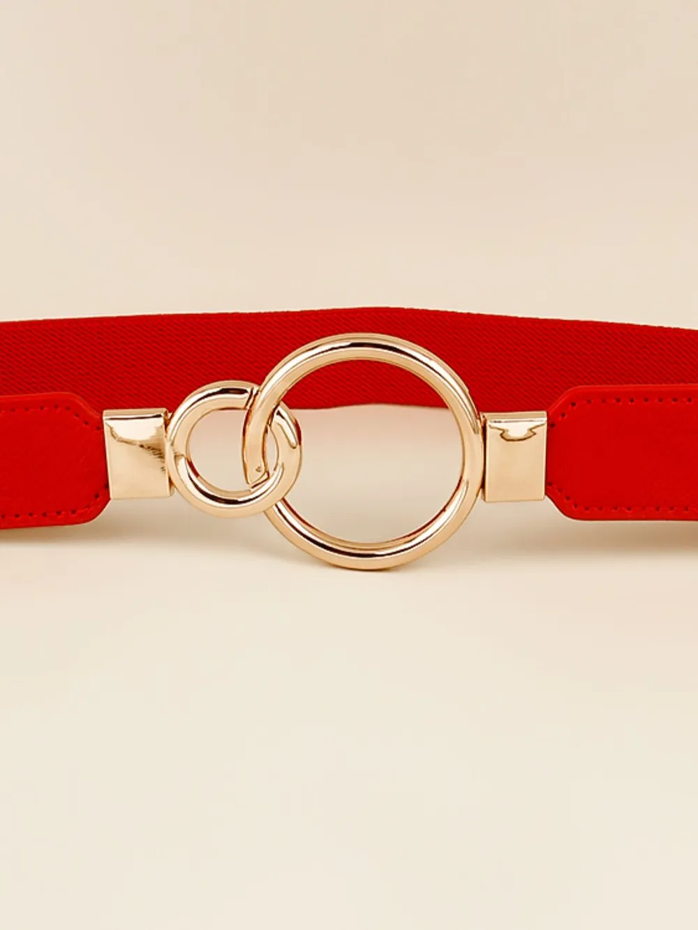 Double Ring Buckle Elastic PU Belt, image 4
