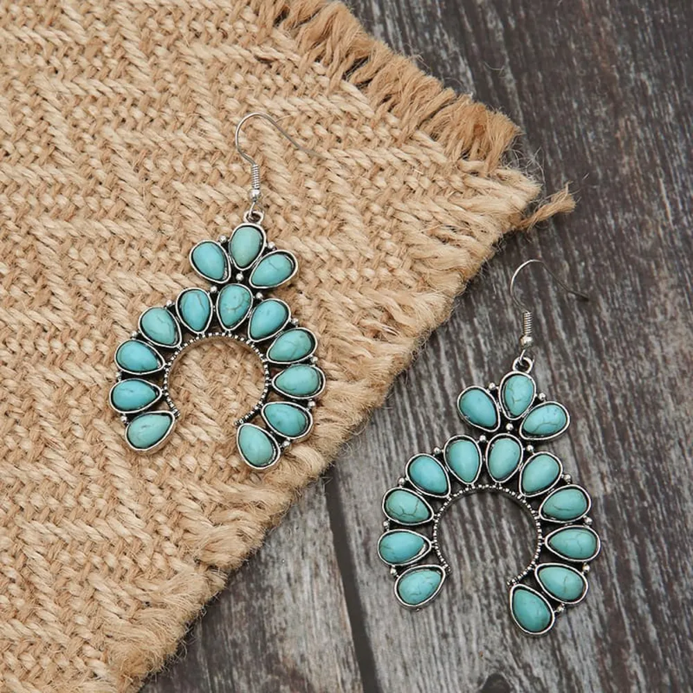 Artificial Turquoise Drop Earrings, image 2