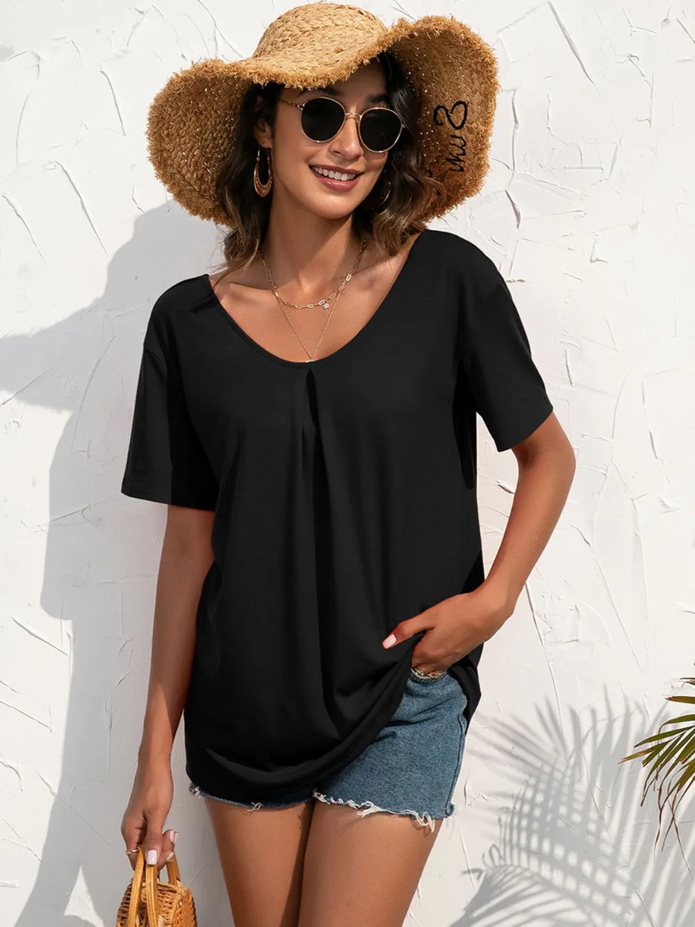 Lace Trim Short Sleeve Top, image 4