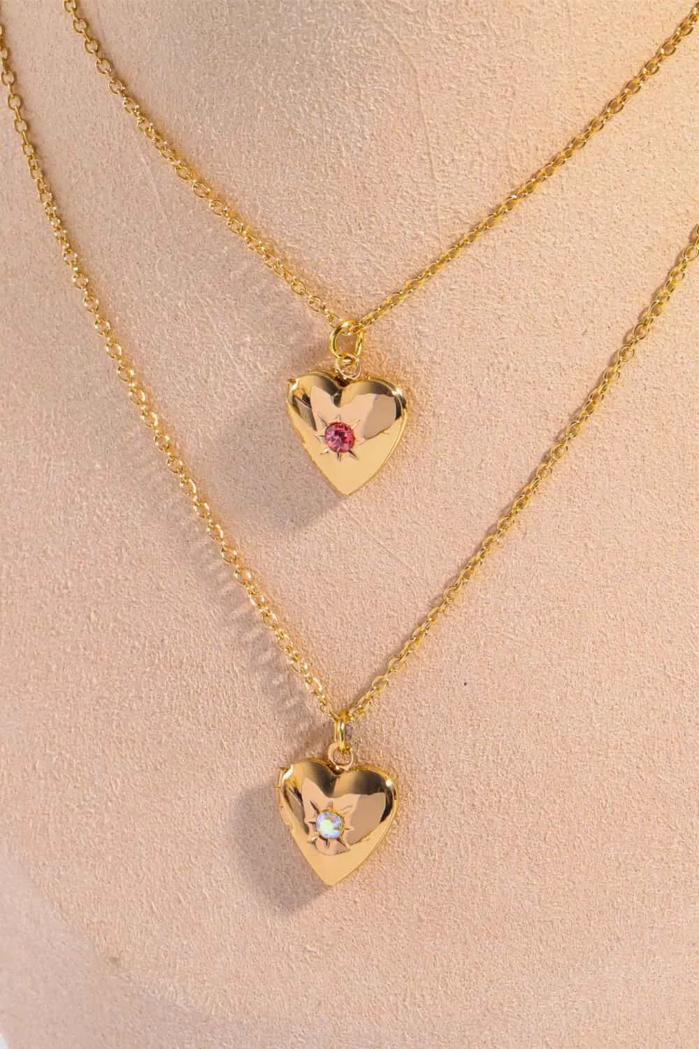 Zircon Heart Shape 14K Gold-Plated Pendant Necklace, image 10