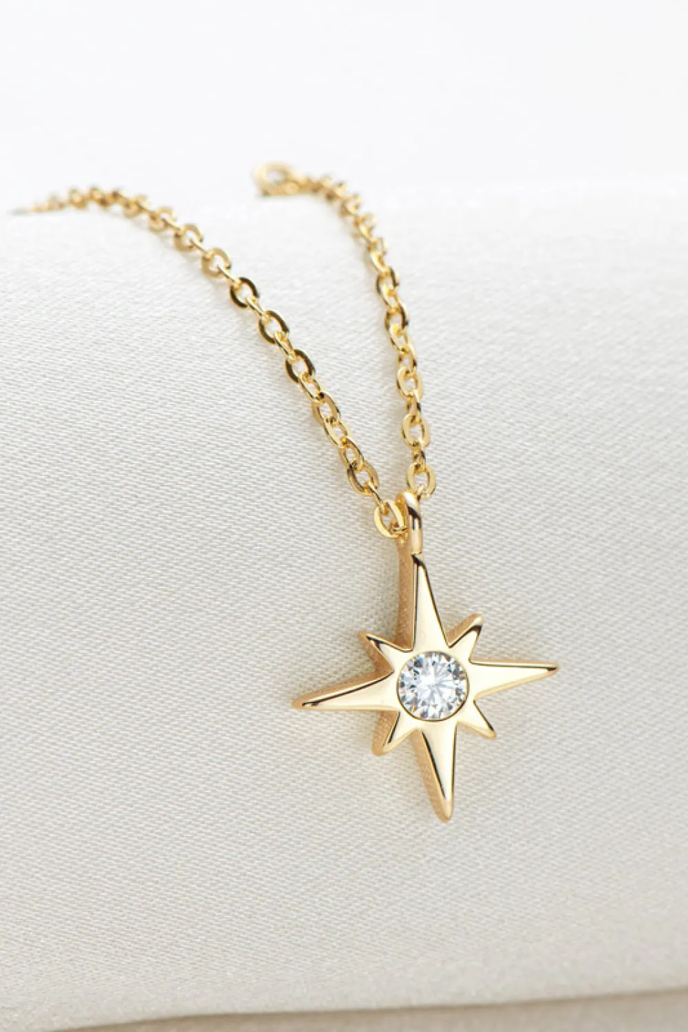 Moissanite North Star Pendant 925 Sterling Silver Necklace, image 2
