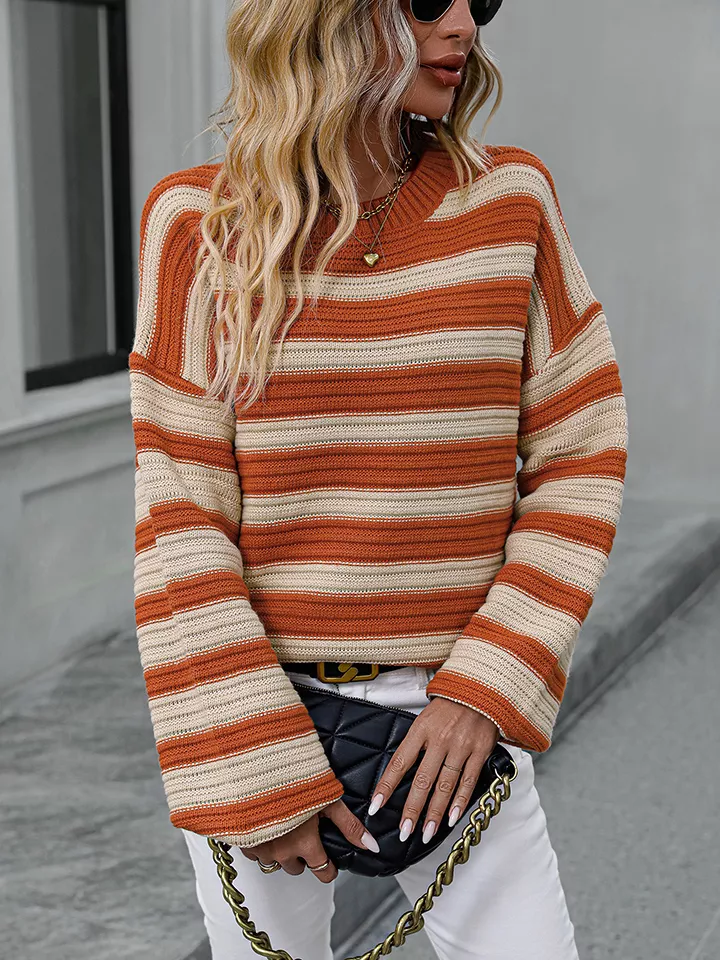 Striped Dropped Shoulder Sweater, image 5