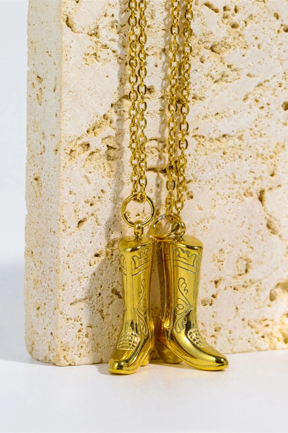 Cowboy Boot Pendant Stainless Steel Necklace, image 2