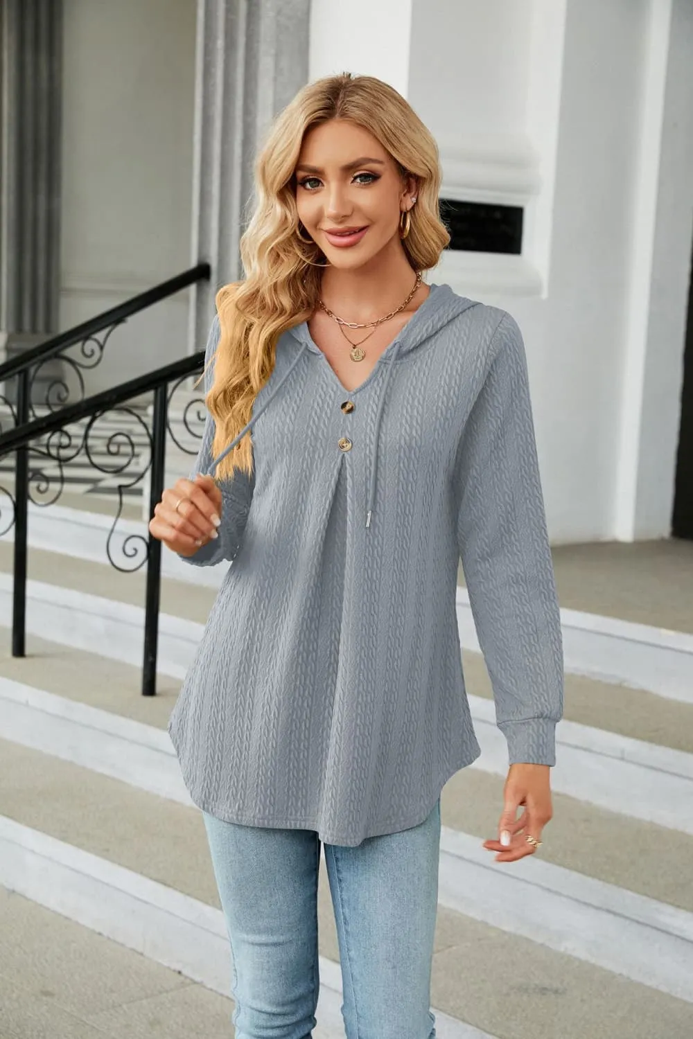 Long Sleeve Hooded Blouse, image 23