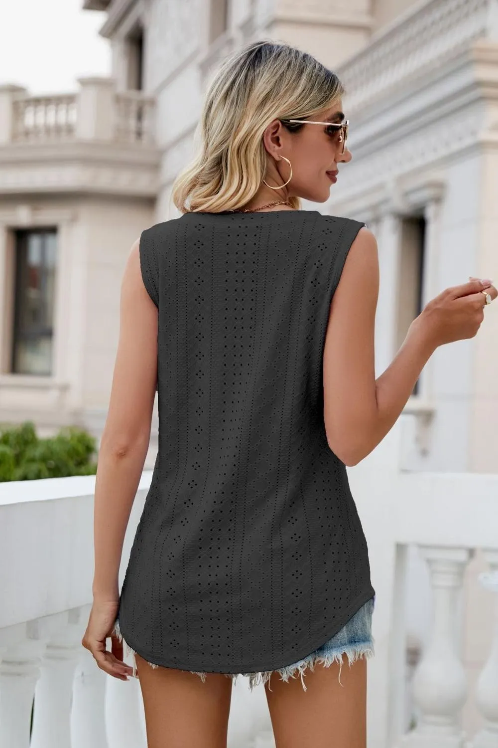Eyelet V-Neck Tank, image 11
