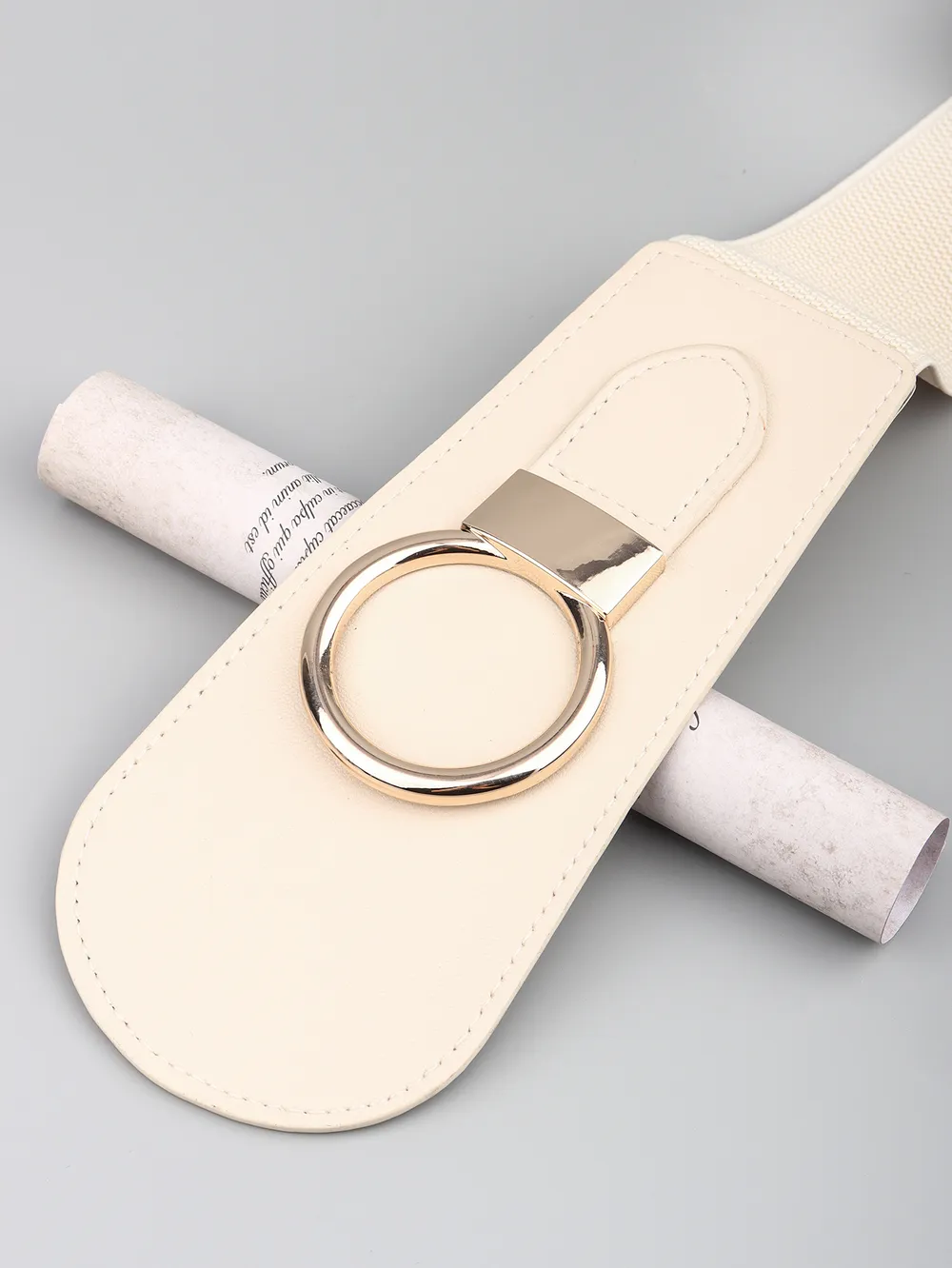 PU Elastic Wide Belt with Alloy Buckle, image 8