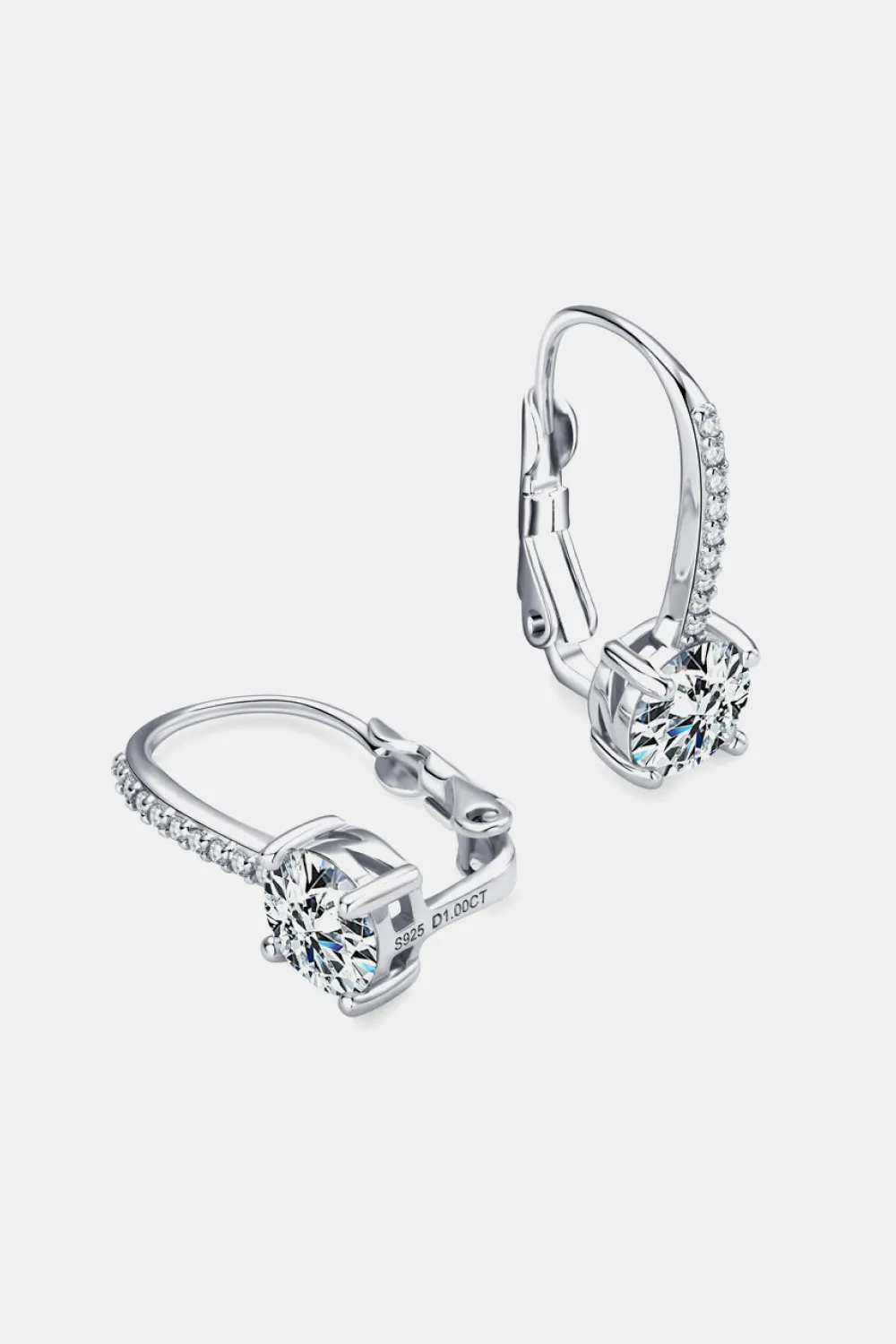 2 Carat Moissanite 925 Sterling Silver Earrings, image 3