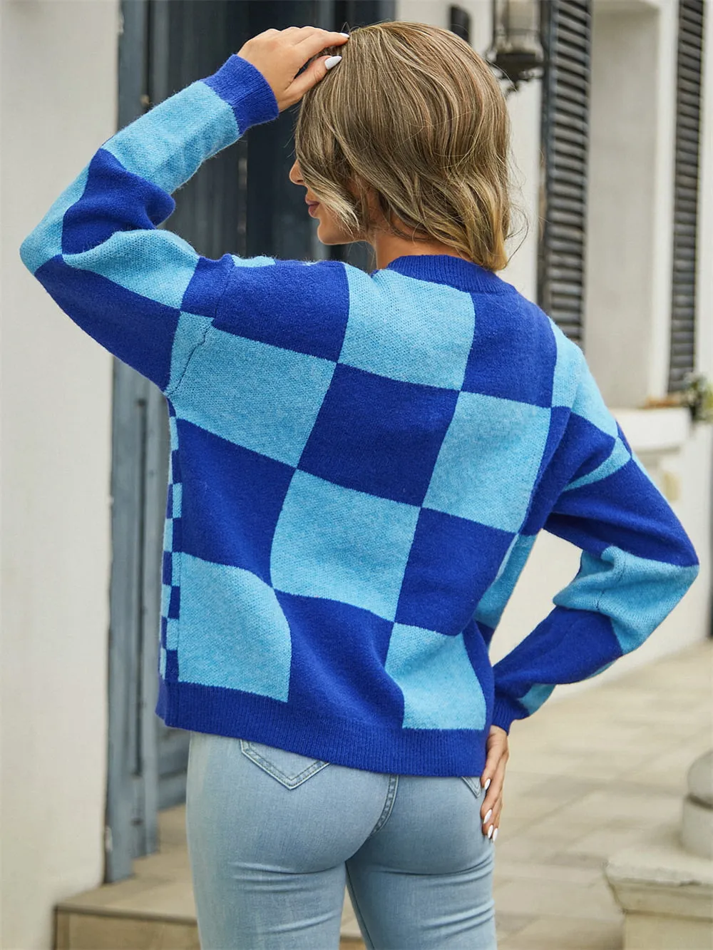 Plaid V-Neck Dropped Shoulder Cardigan, image 20
