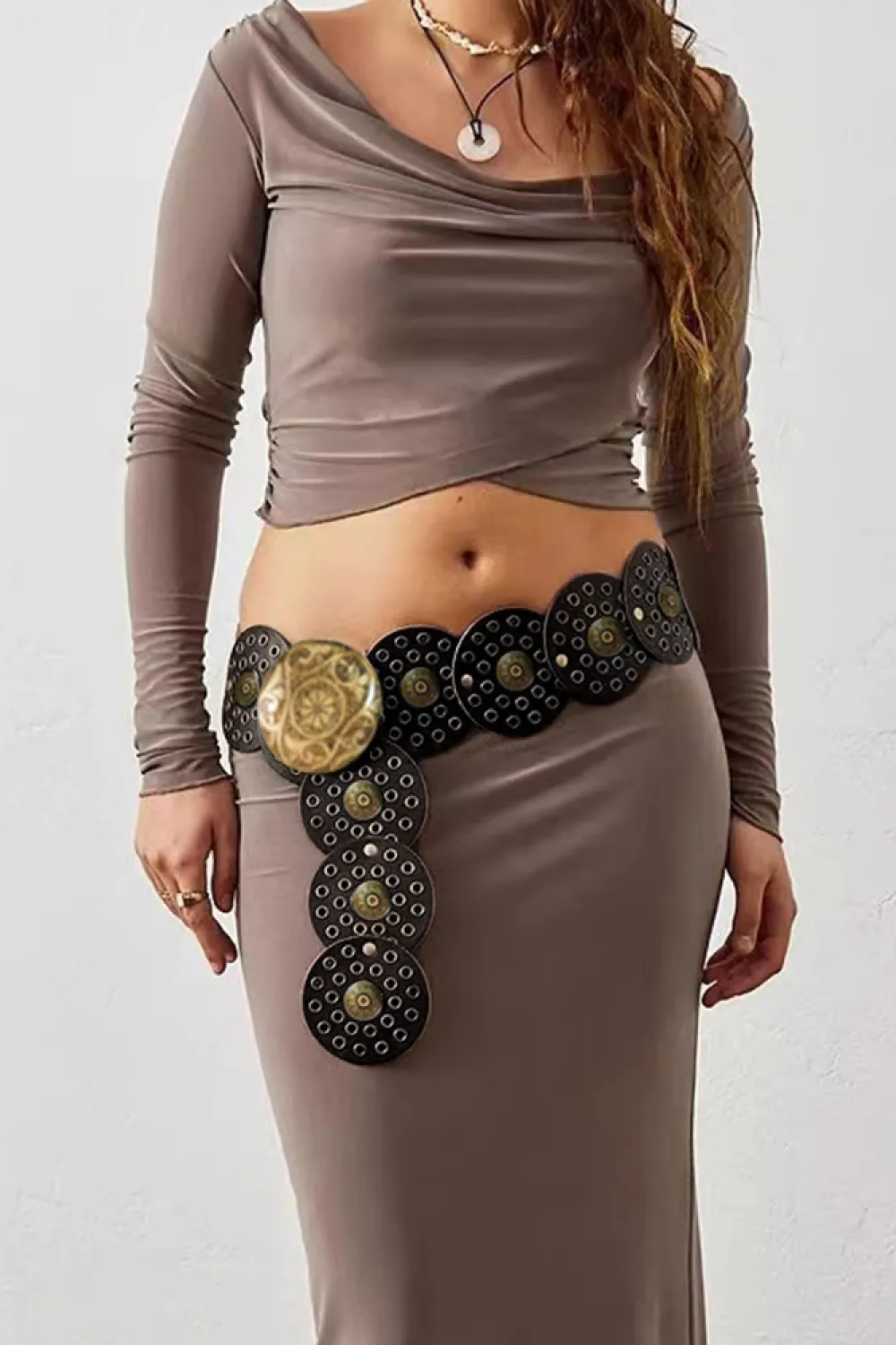 Vintage PU Leather Wide Belt, image 6