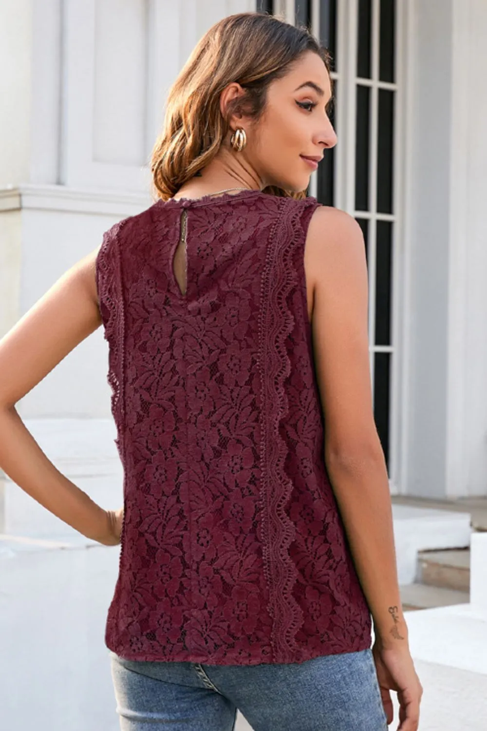 Lace V-Neck Tank, image 8