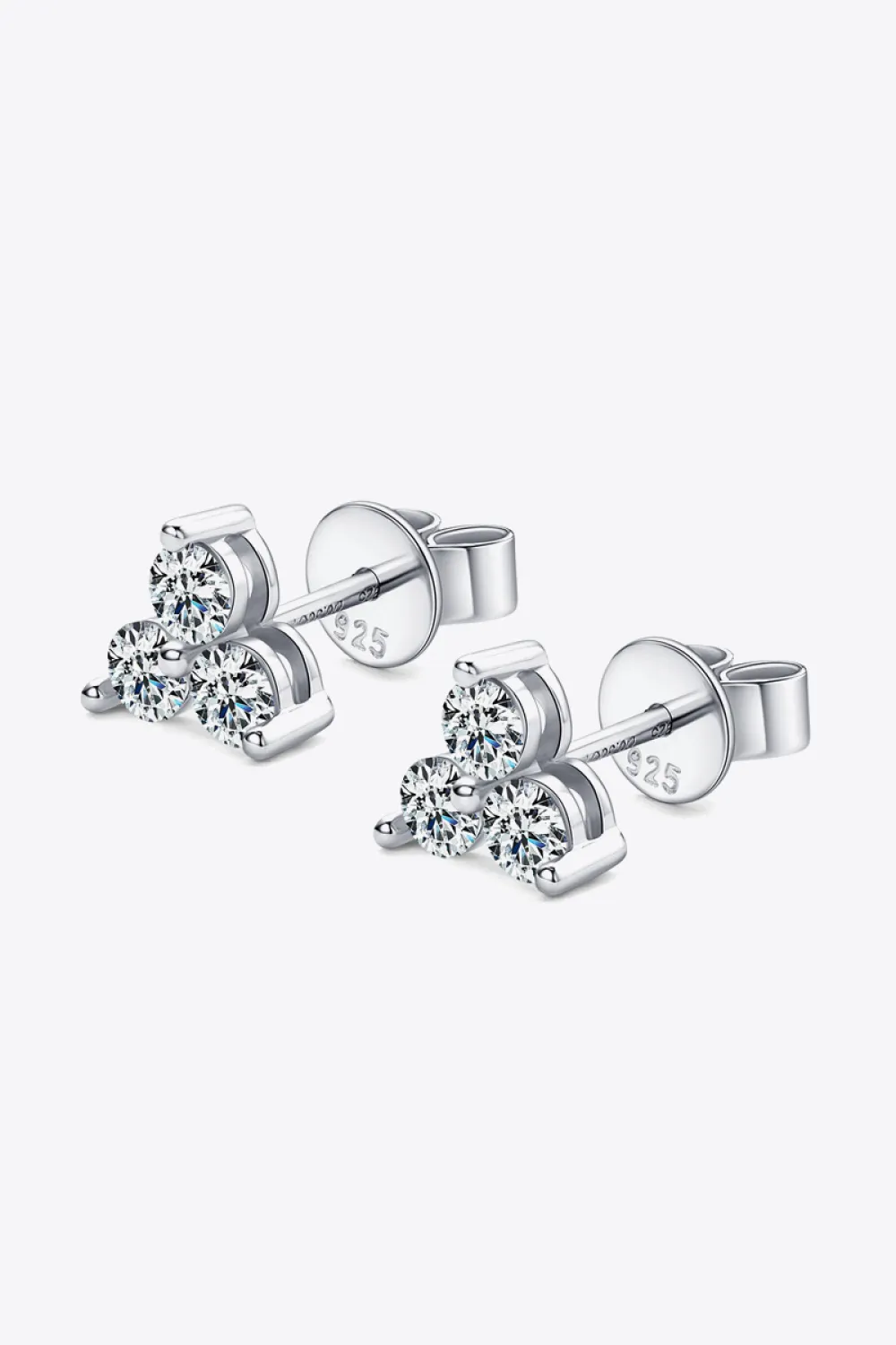 Moissanite 925 Sterling Silver Stud Earrings, image 3