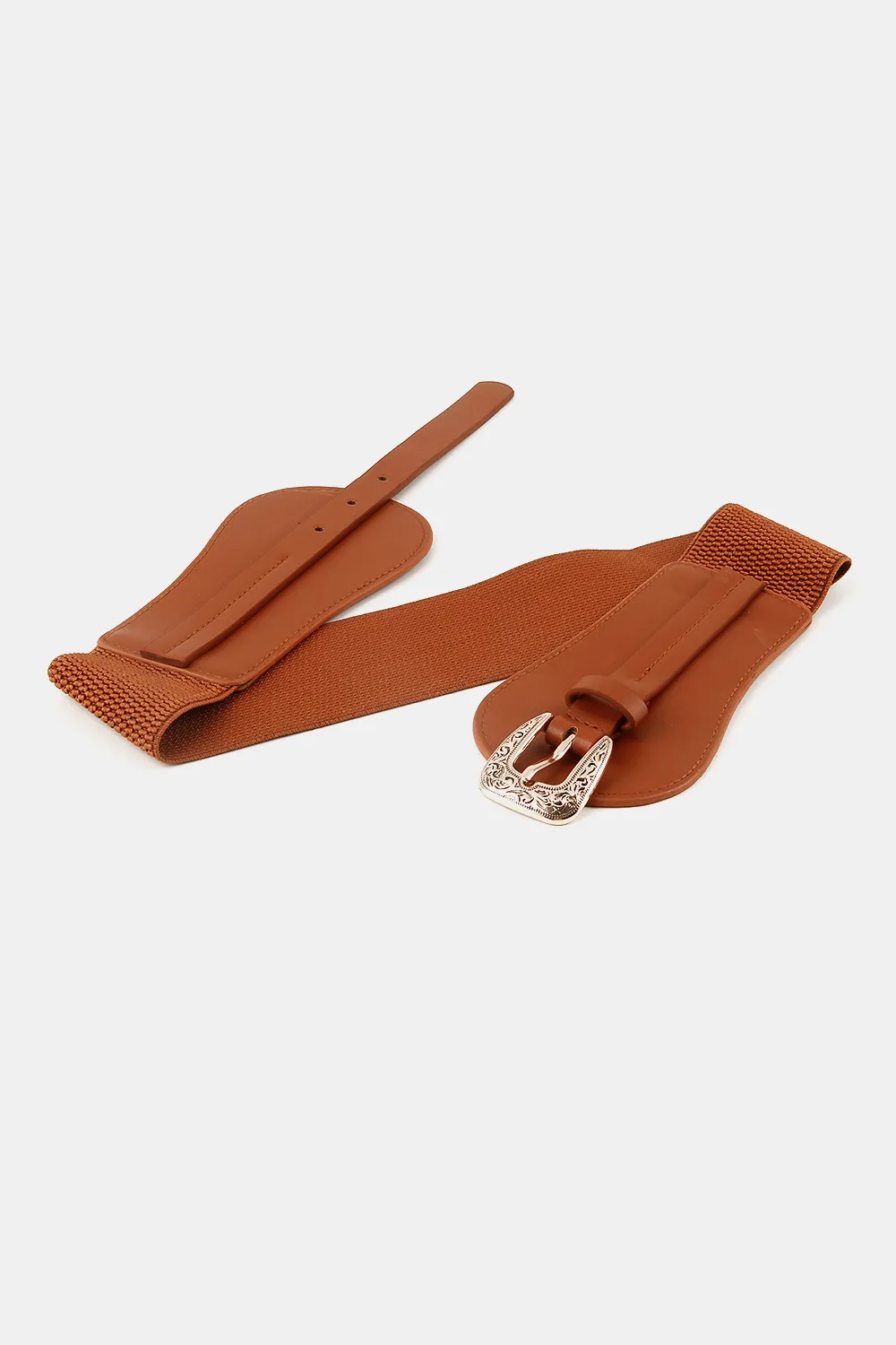 Wide Elastic Belt with Alloy Buckle, image 3