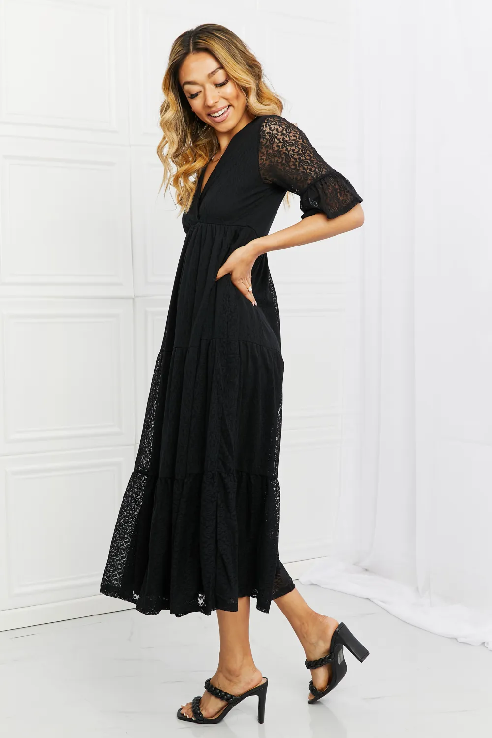 Lovely Lace Full Size Tiered Dress, image 4