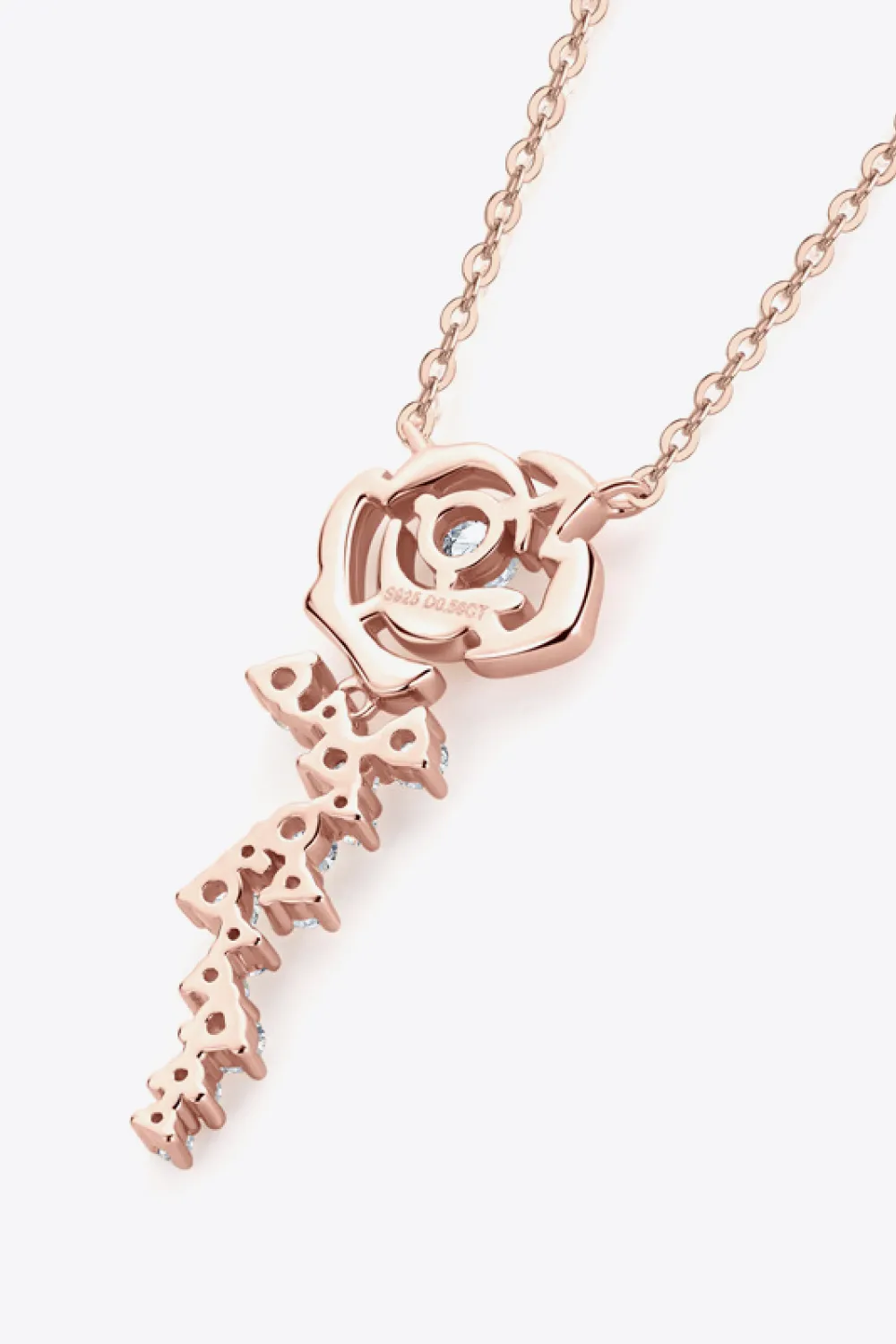 925 Sterling Silver 18K Rose Gold-Plated Pendant Necklace, image 4