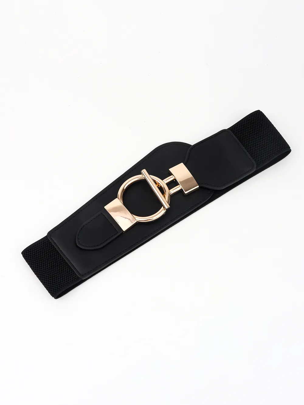 PU Elastic Wide Belt with Alloy Buckle, image 9