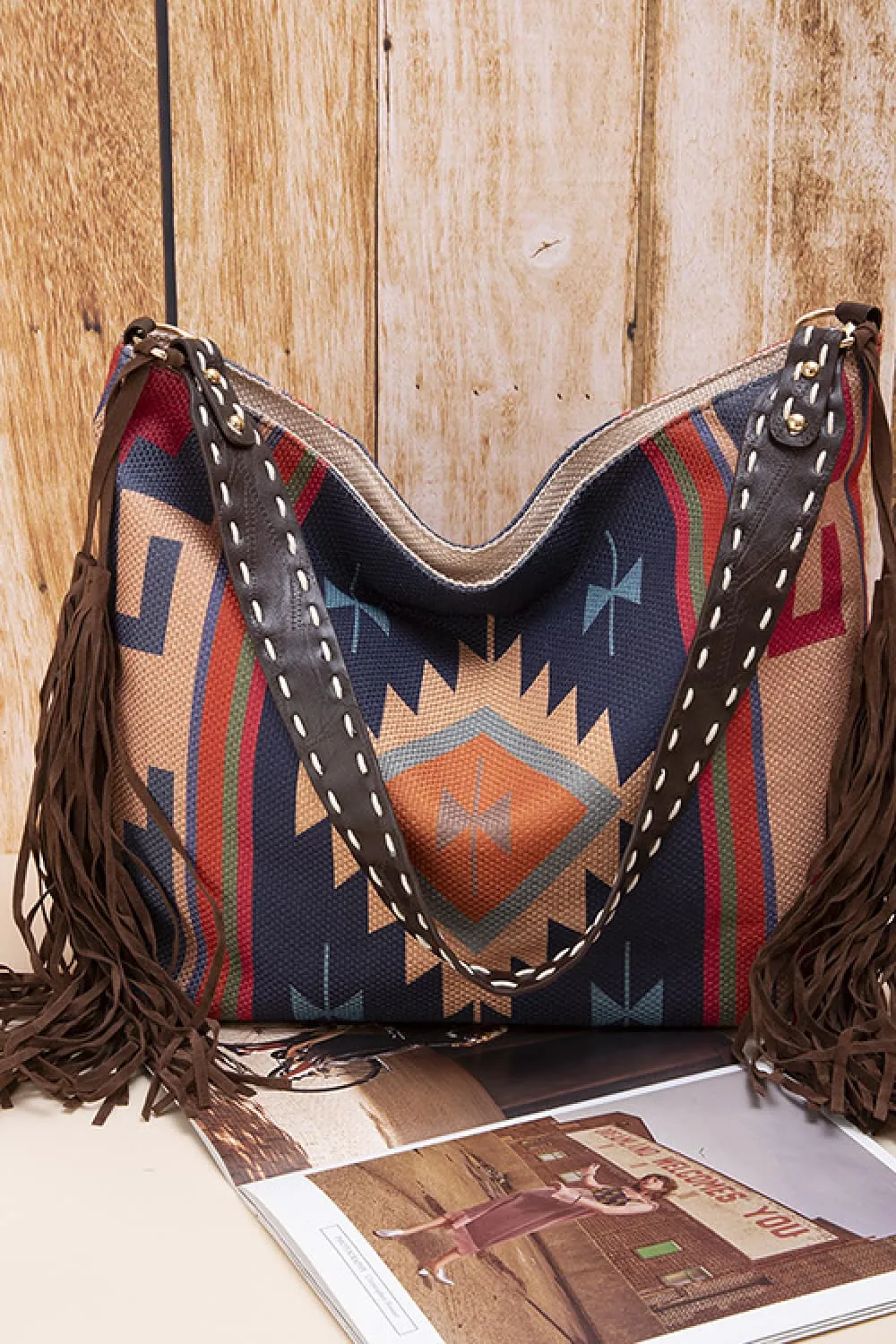 Geometric Canvas Tote Bag, image 8