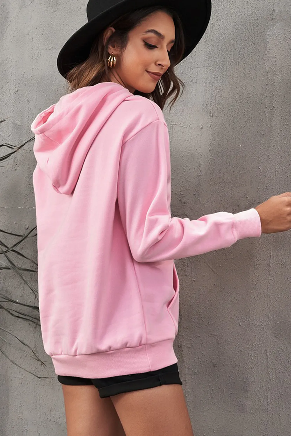 Dropped Shoulder Kangaroo Pocket Hoodie, image 7