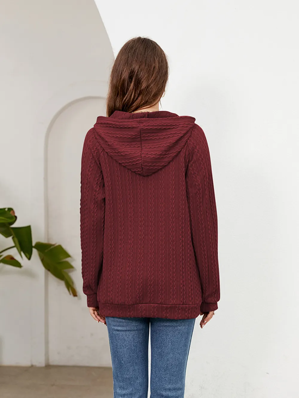 Raglan Sleeve Front Pocket Hoodie, image 9