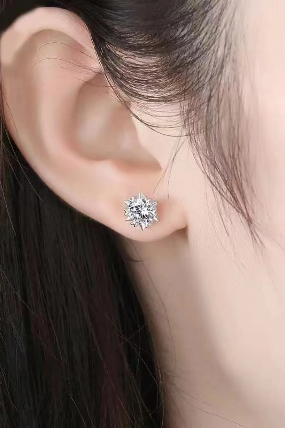 Stuck On You 4 Carat Moissanite Stud Earrings, image 3