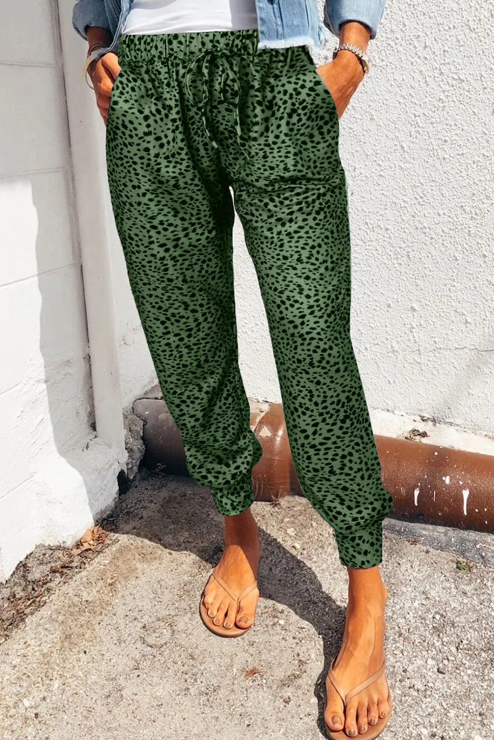 Leopard Print Joggers with Pockets, image 7