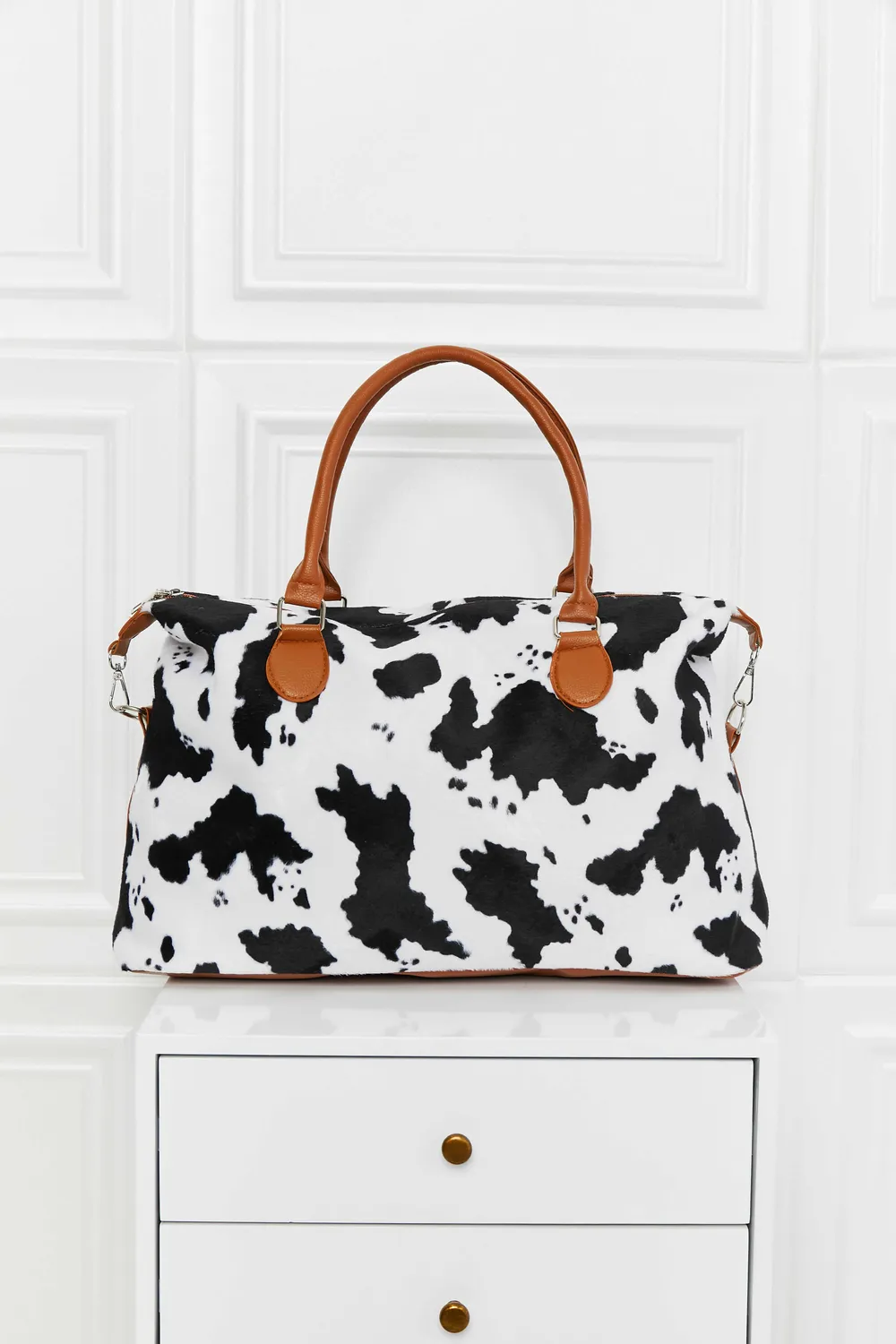 Animal Print Brushed Weekender Bag, image 7
