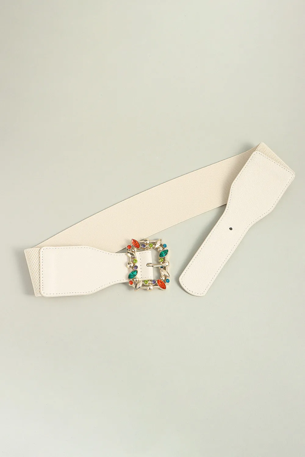 Multicolored Leaf Buckle Elastic Belt, image 5