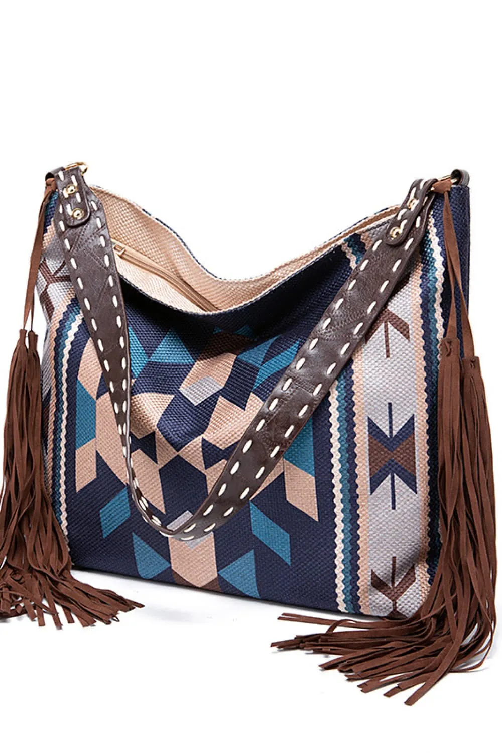 Geometric Canvas Tote Bag, image 3