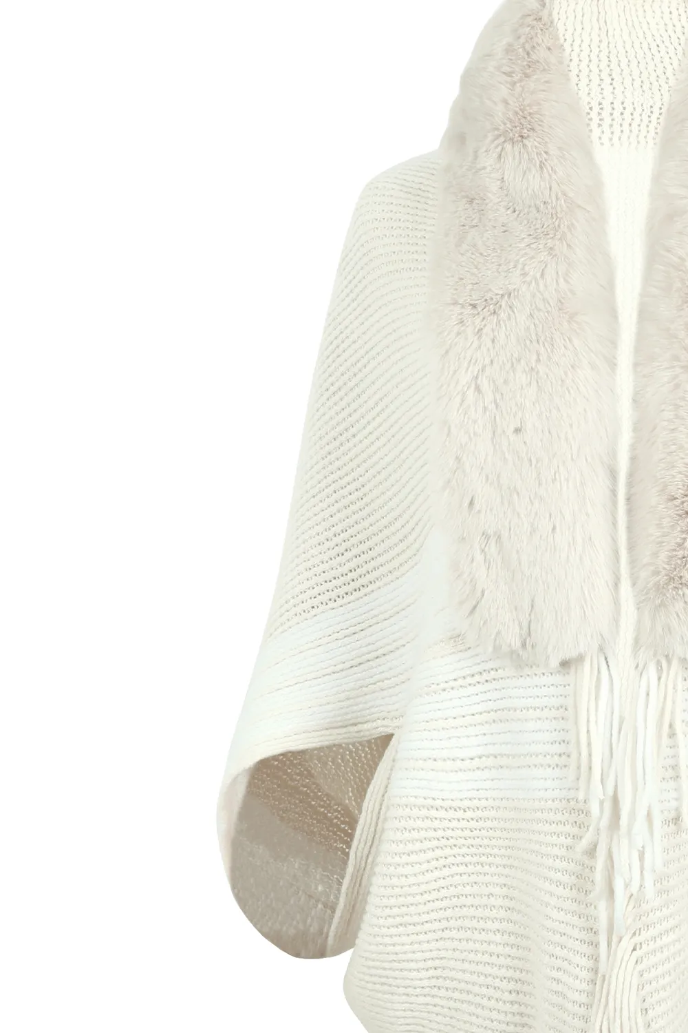 Striped Fringe Detail Long Sleeve Poncho, image 17