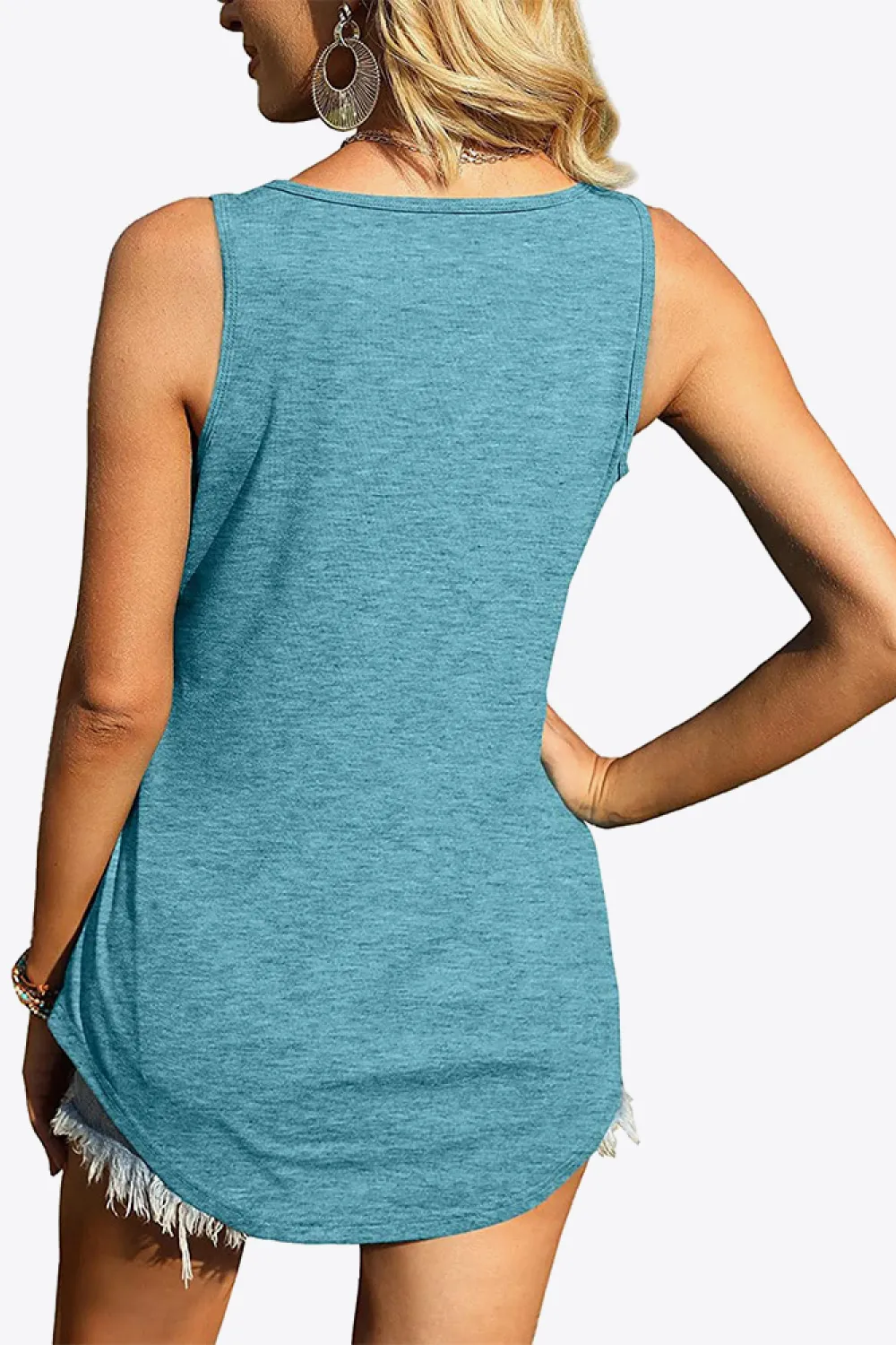 Curved Hem Square Neck Tank, image 17
