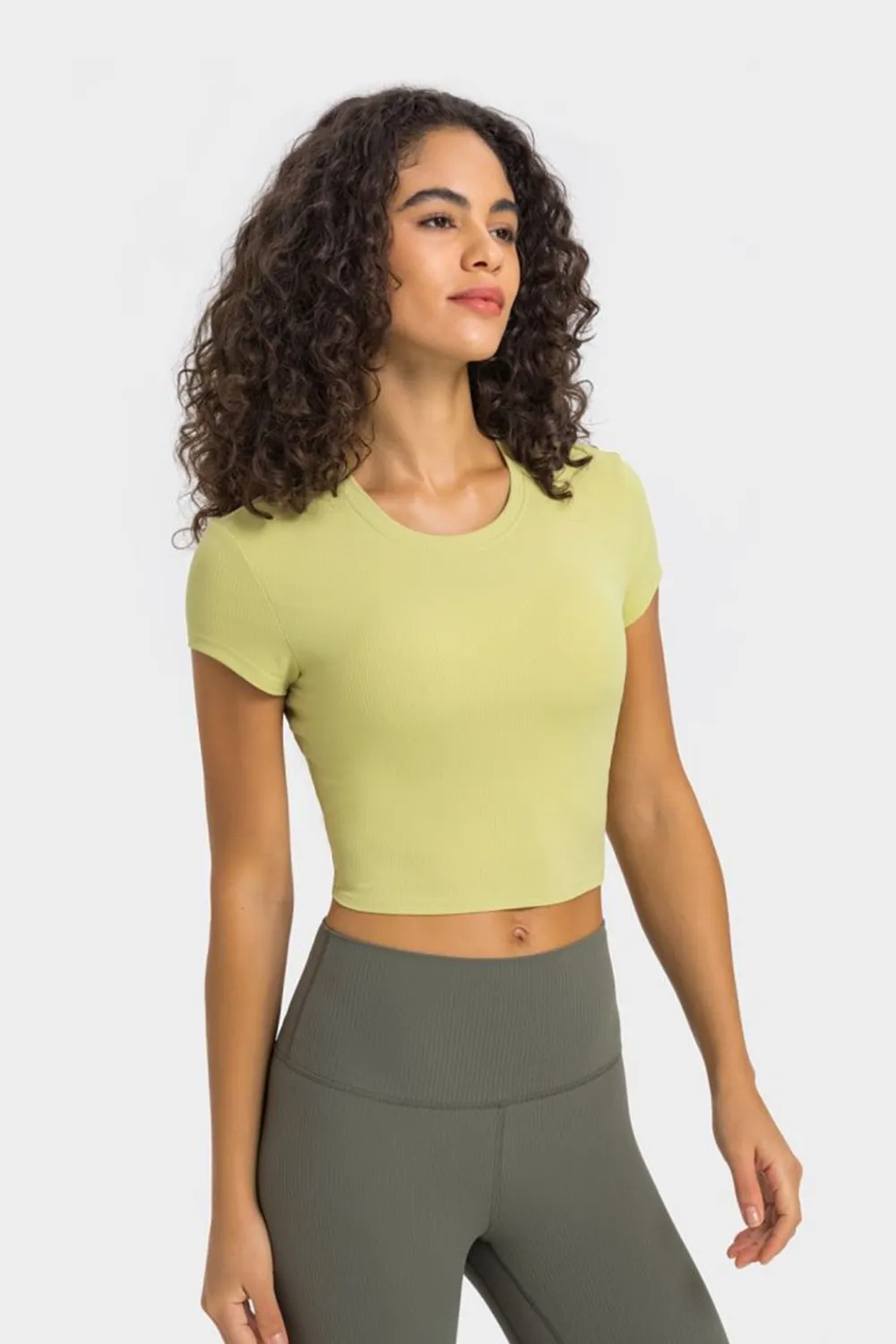 Round Neck Short Sleeve Cropped Sports T-Shirt, image 5