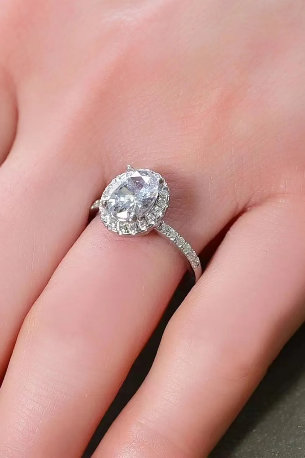 2 Carat Moissanite Platinum-Plated Ring, image 7