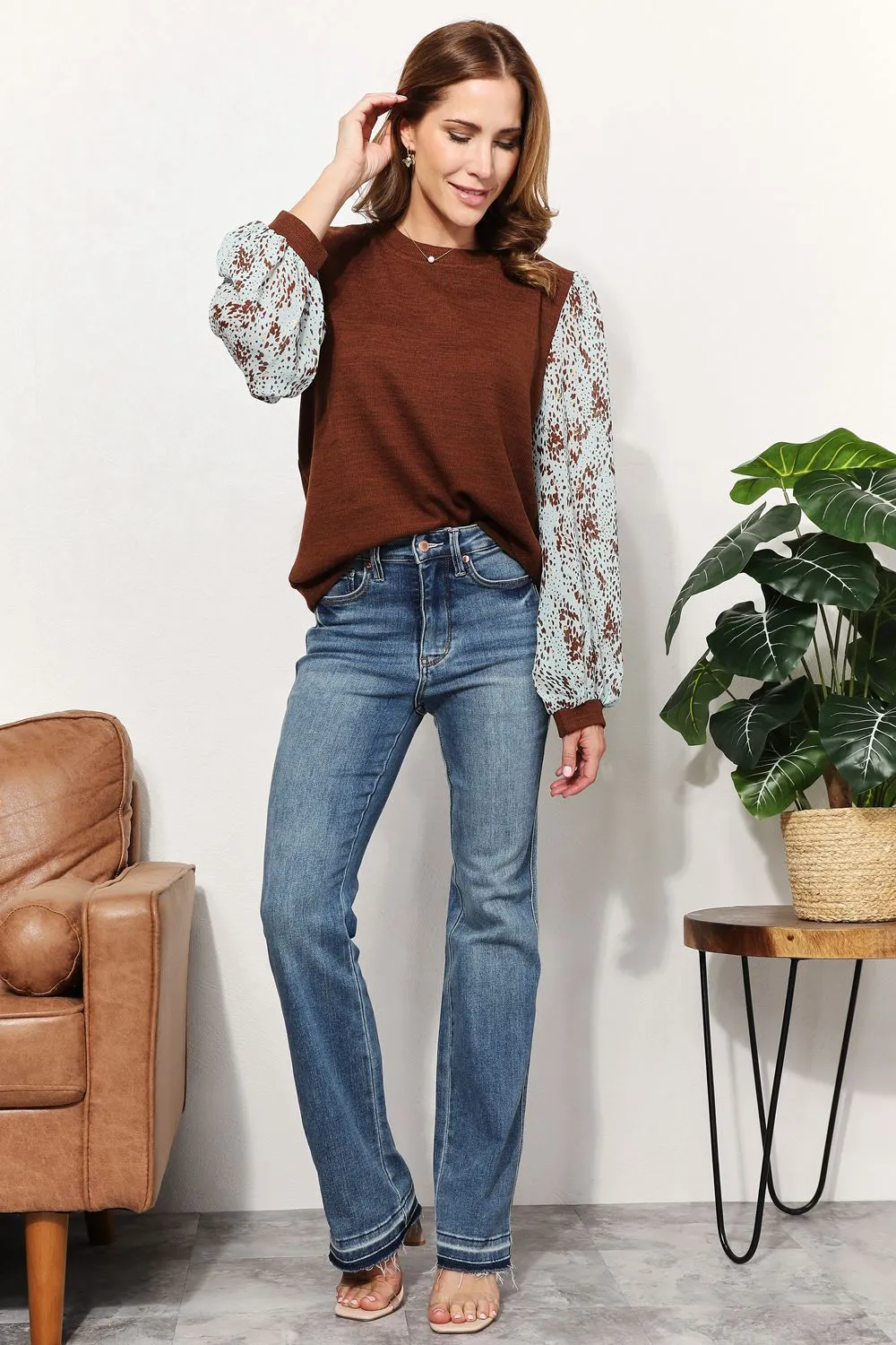 Full Size Foil Printed Sleeve Top, image 11